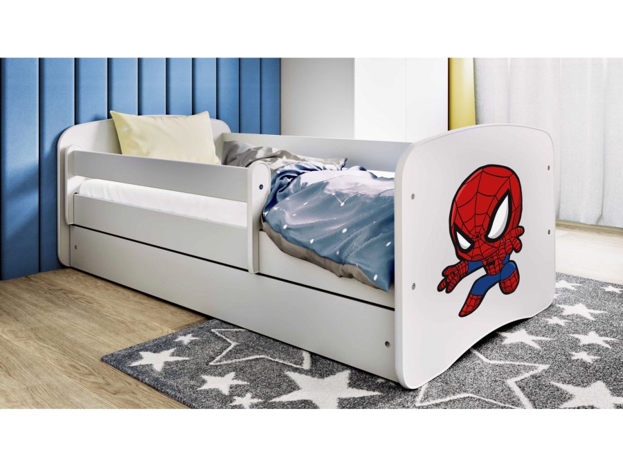 KOCOT KIDS Seng babydreams hvit spiderman med skuff med madrass 180/80