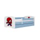 KOCOT KIDS Bett babydreams blau Spiderman mit Schublade mit Matratze 140/70