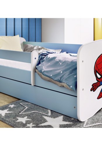 KOCOT KIDS Bett babydreams blau Spiderman mit Schublade mit Matratze 160/80