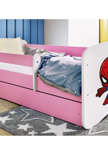 KOCOT KIDS Seng babydreams rosa spiderman uten skuff med madrass 180/80