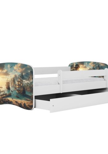 KOCOT KIDS Seng babydreams hvitt skip uten skuff med madrass 160/80