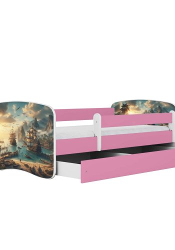 KOCOT KIDS Seng babydreams rosa skip med skuff med madrass 160/80