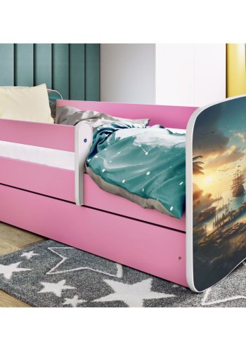 KOCOT KIDS Seng babydreams rosa skip uten skuff med madrass 180/80