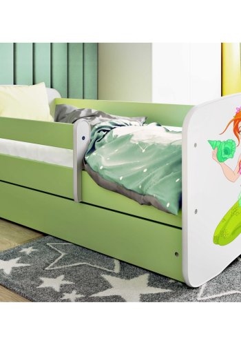KOCOT KIDS Bett babydreams grüne Meerjungfrau ohne Schublade mit Matratze 160/80