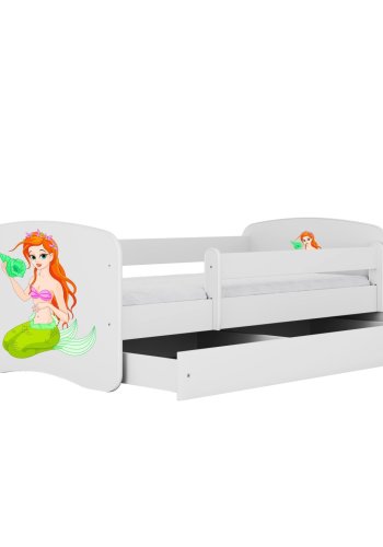 KOCOT KIDS Seng babydreams hvit havfrue med skuff med madrass 180/80