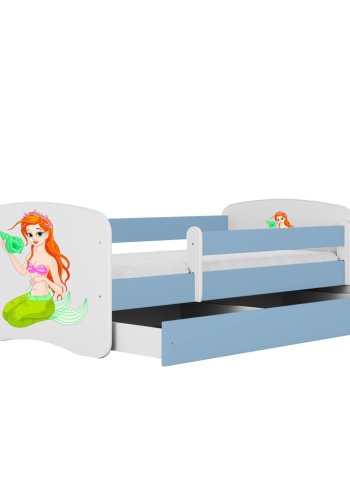 KOCOT KIDS Bett babydreams blaue Meerjungfrau ohne Schublade mit Matratze 140/70