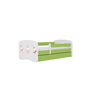 KOCOT KIDS Seng babydreams grnne kaniner med sommerfugle uden skuffe med madras 160/80