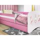 KOCOT KIDS Seng babydrmmer rosa kaniner med sommerfugler uten skuff med madrass 180/80