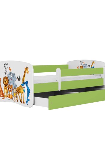 KOCOT KIDS Seng babydrmmer grnne dyr uten skuff med madrass 160/80