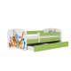 KOCOT KIDS Seng babydrmmer grnne dyr uten skuff med madrass 160/80