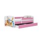 KOCOT KIDS Seng babydrmmer rosa dyr uten skuff med madrass 160/80