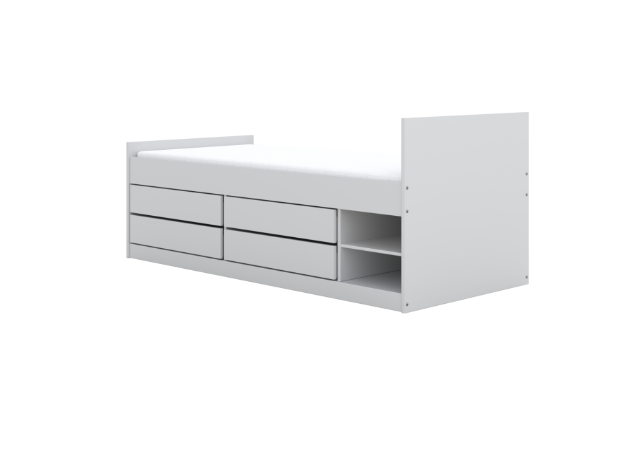 KOCOT KIDS Seng Leon hvit 200 med madrass