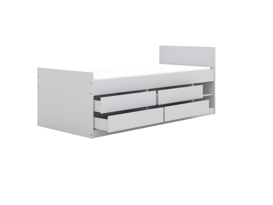 KOCOT KIDS Seng Leon hvit 200 med madrass