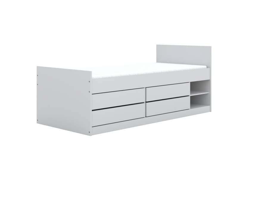 KOCOT KIDS Seng Leon hvit 200 med madrass