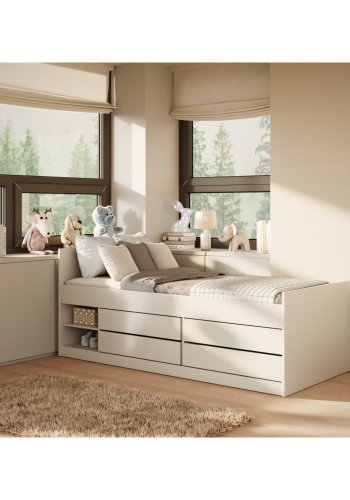 KOCOT KIDS Seng Leon hvit 200 med madrass