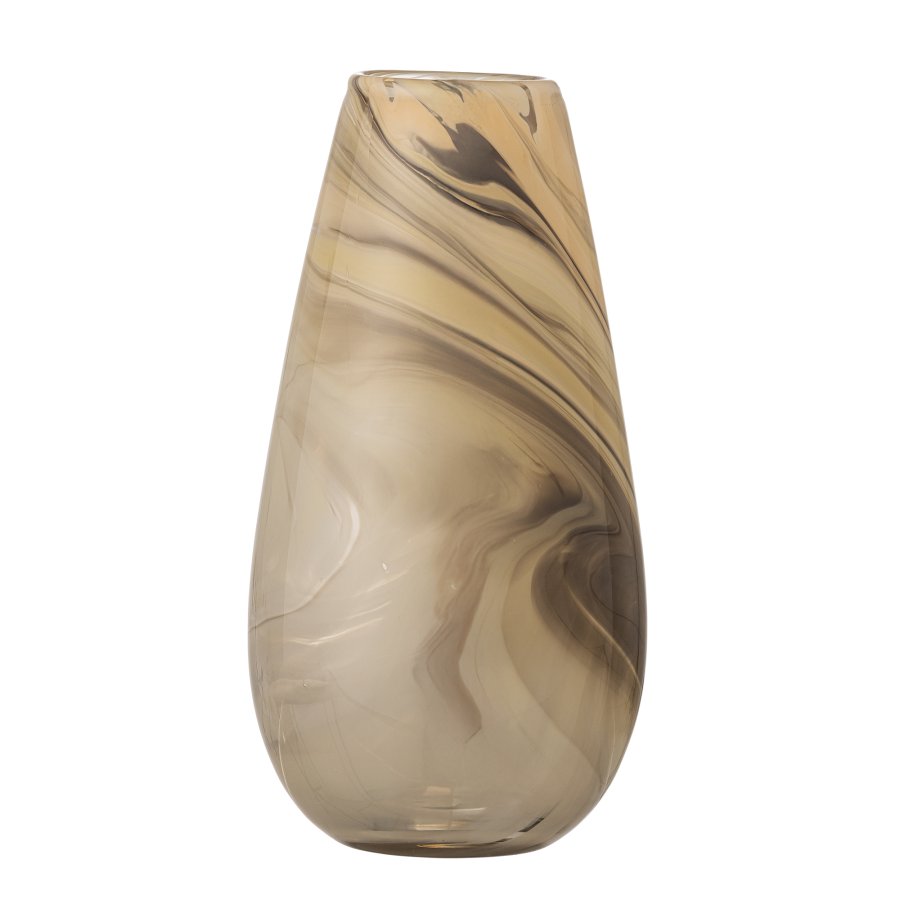 BLOOMINGVILLE Algar Vase, Braun, Glas (D14,5xH28 cm)