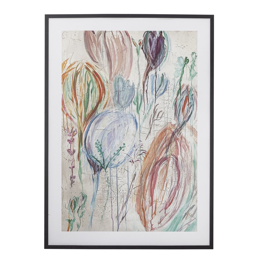 BLOOMINGVILLE Francine Illustrasjon med ramme, Svart, Furu