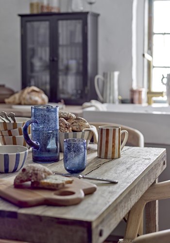 CREATIVE COLLECTION Tabby Trinkglas, Blau, Glas (D7xH10,5 cm, 4er Set)