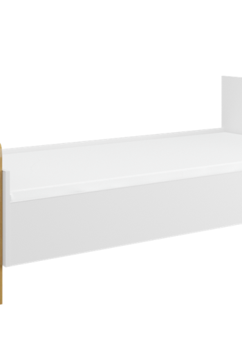 Victor juniorseng, inkl. lamellbunn og madrass - hvit laminat og naturlig eik (180x80)