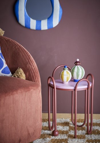 BLOOMINGVILLE Whimsica Beistelltisch, Rot, Metall (T30,5xH46 cm)