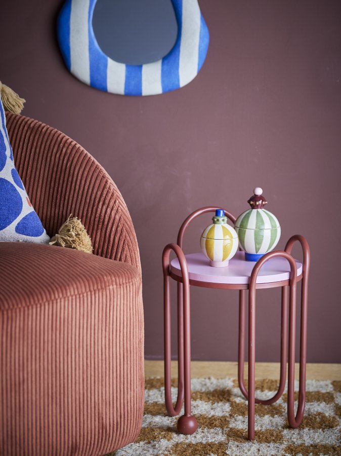 BLOOMINGVILLE Whimsica Beistelltisch, Rot, Metall (T30,5xH46 cm)