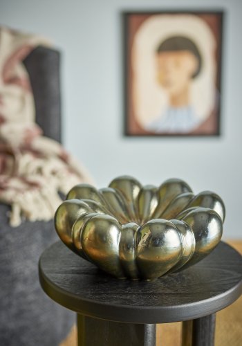 BLOOMINGVILLE Sheeran Schale, Silber, Steingut (D31,5xH14 cm)