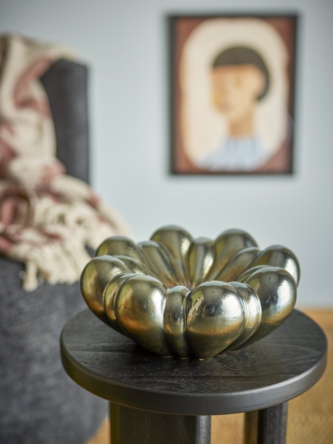 BLOOMINGVILLE Sheeran Schale, Silber, Steingut (D31,5xH14 cm)