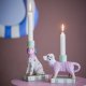 BLOOMINGVILLE Doglie Kerzenhalter, Rosa, Steingut (L18xH13,5xB6,5/L11,5xH18,5xB6,5 cm, 2er-Set)
