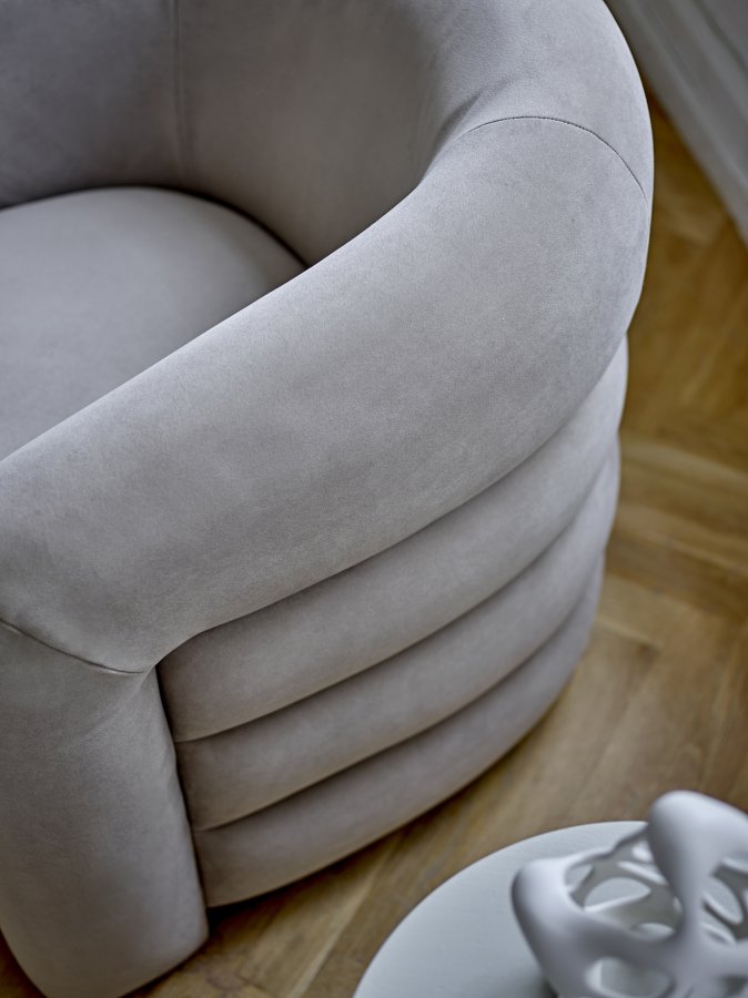 BLOOMINGVILLE Joel loungestol, m. armln - gr polyester (L78xH76xB78)