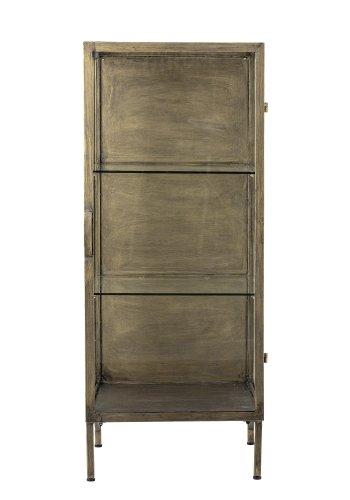 BLOOMINGVILLE Saone Schrank, Messing, gehärtetes Glas (L45xH110xB40 cm)