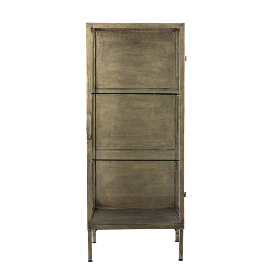 BLOOMINGVILLE Saone Schrank, Messing, gehärtetes Glas (L45xH110xB40 cm)