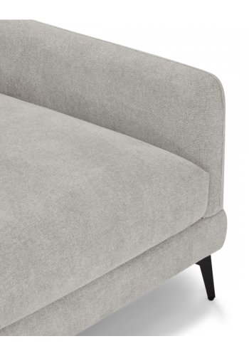 Maggie sofa, med venstre sjeselong og 4 pynteputer - grtt og sort metall