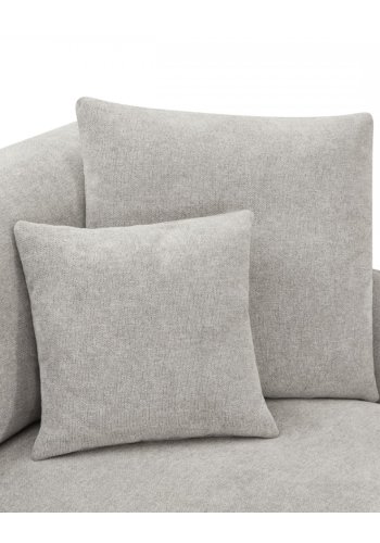 Maggie sofa, med venstre sjeselong og 4 pynteputer - grtt og sort metall