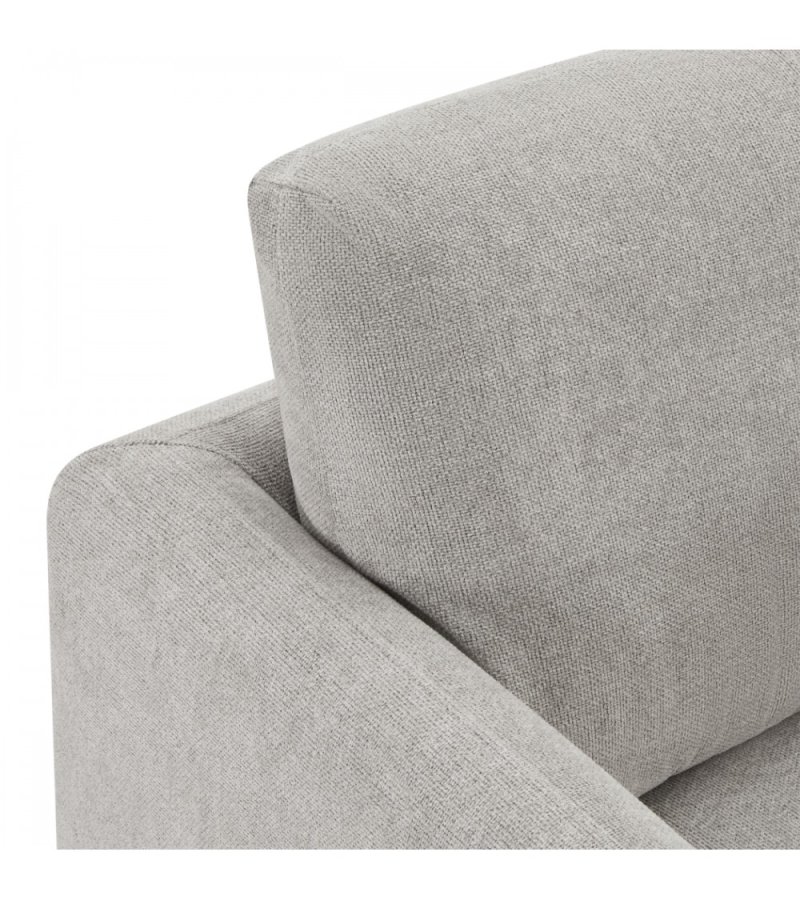 Maggie sofa, med venstre sjeselong og 4 pynteputer - grtt og sort metall