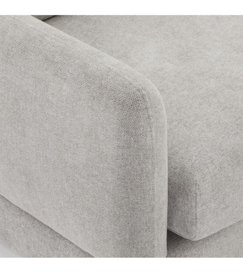 Maggie sofa, med venstre sjeselong og 4 pynteputer - grtt og sort metall