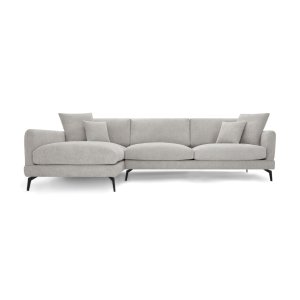 Maggiesoffa, med vänster schäslong och 4 prydnadskuddar - gr och svart metall