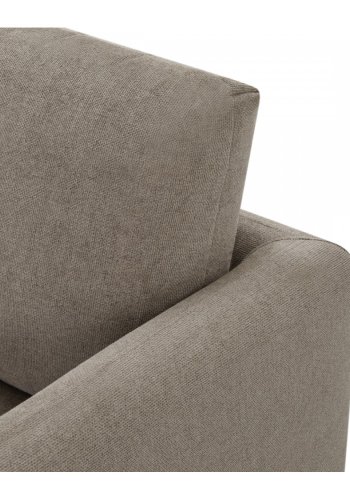 Maggie sofa, m. hjre chaiselong og 4 pyntepuder - brun stof og sort metal