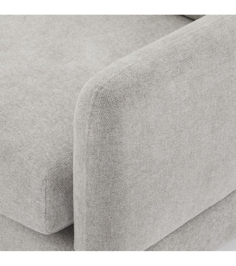 Maggie sofa, med hyre sjeselong og 4 pynteputer - grtt og sort metall