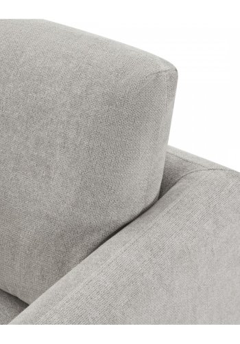 Maggie sofa, med hyre sjeselong og 4 pynteputer - grtt og sort metall