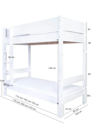 Manis-H&nbsp;Maia H�jseng med classic sengehest - 160 cm&nbsp;-&nbsp;90x160