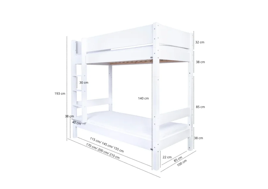 Manis-H&nbsp;Maia H�jseng med classic sengehest - 160 cm&nbsp;-&nbsp;90x160
