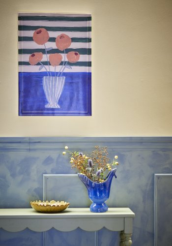 CREATIVE COLLECTION Florinda Illustration mit Rahmen, Blau, Kiefer (L50xH70xB3 cm)