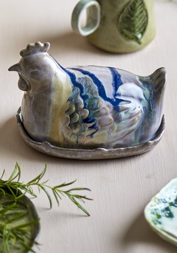 CREATIVE COLLECTION Heni Butterdose, Pink, Steingut