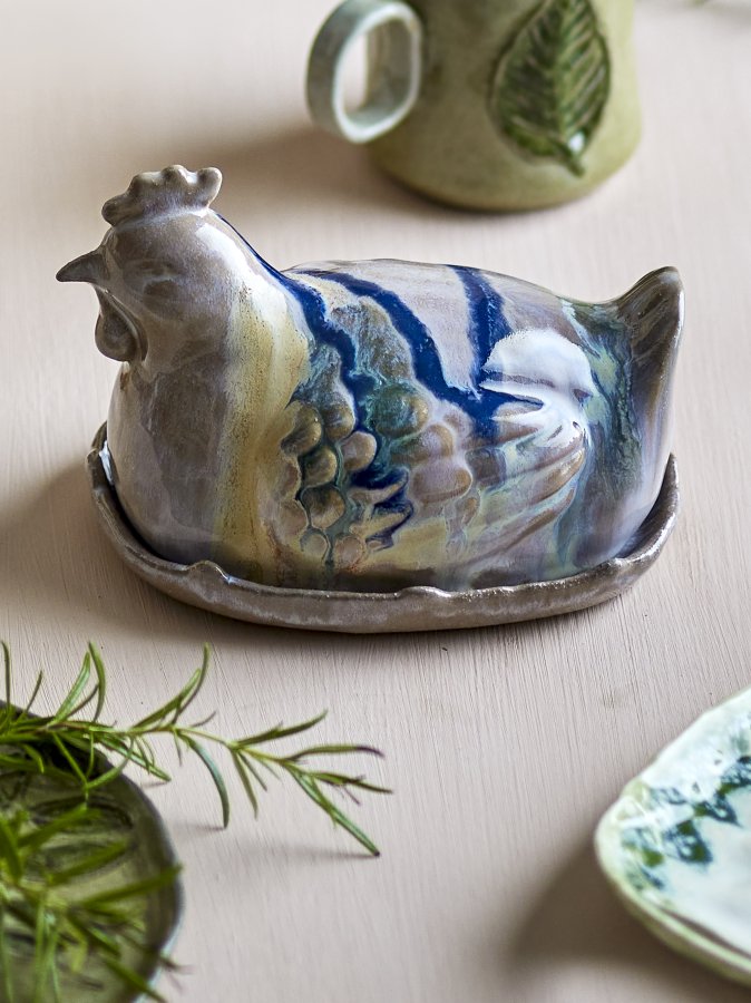 CREATIVE COLLECTION Heni Butterdose, Pink, Steingut