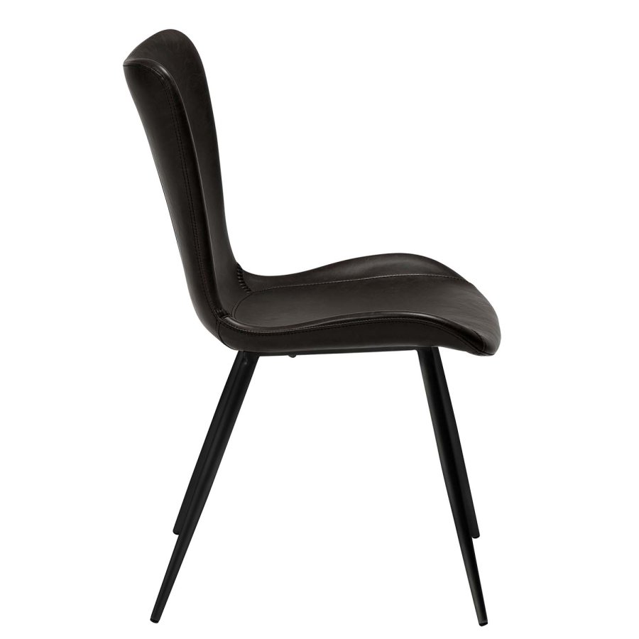 DAN-FORM Medusa spisestol - sort kunstskinn og sort metall