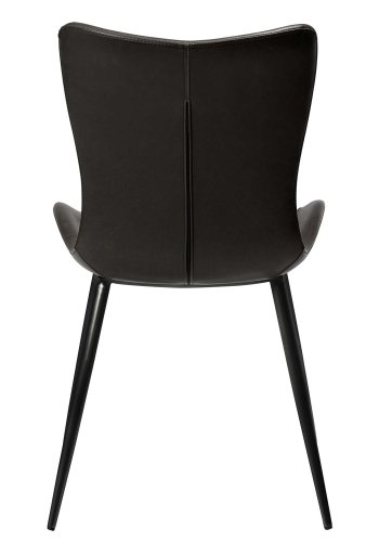DAN-FORM Medusa spisestol - sort kunstskinn og sort metall