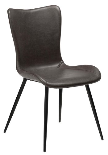 DAN-FORM Medusa Esszimmerstuhl - Vintage graues Kunstleder und schwarzes Metall