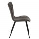 DAN-FORM Medusa Esszimmerstuhl - Vintage graues Kunstleder und schwarzes Metall