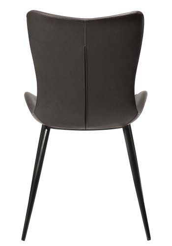 DAN-FORM Medusa Esszimmerstuhl - Vintage graues Kunstleder und schwarzes Metall
