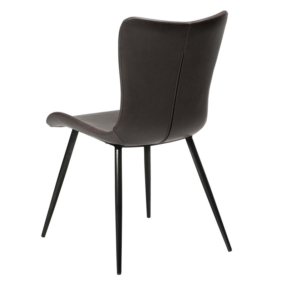 DAN-FORM Medusa Esszimmerstuhl - Vintage graues Kunstleder und schwarzes Metall